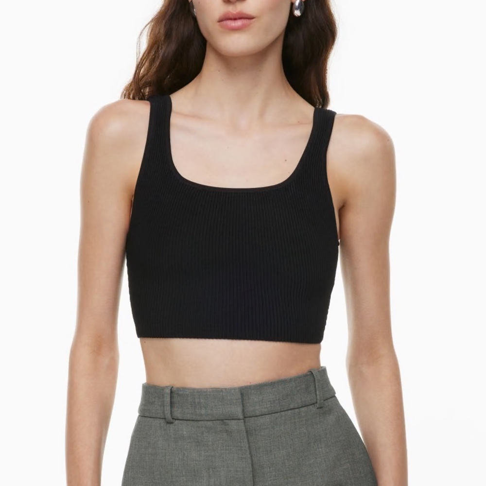 Aritzia Babaton Sculpt Knit Squareneck Cropped Tank